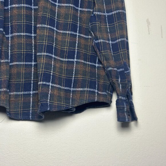 Orvis Button Up Casual Shirt Men L Plaid Blue Lumberjack Gorp Winter Fall Tough - Picture 14 of 14